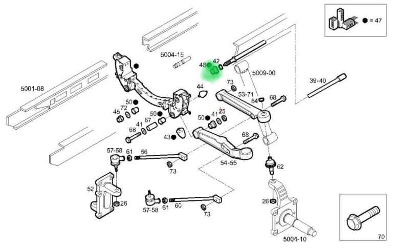 Silentblock tuleja drążka skrętnego Iveco Daily 70C 500350343